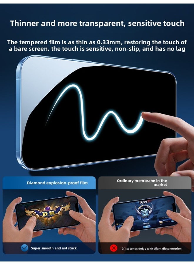 Generic For Opporeno5 Tempered Film 6/7/8Pro/4SE Full Screen HD Mobile Phone Film A72/A93/A11/A-Colour:1 Piece丨[ultra-clear Eye Protection And Anti-blue Light] Diamond Explosion-proof And Non-breaking Edge*free Back Film`-Size:OPPO K9 Pro  - Image 3