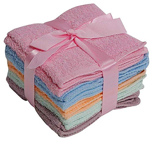 AMBSS SYS Deluxe 100% Cotton Washcloths, Machine Washable New Improved Wash Cloths for Bathroom, Face & Body Cloths, Cleaning Rags or Around The House- Colors May Vary - New Pack- 12pk - Image 5