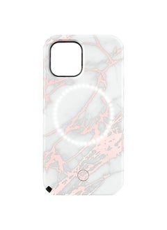 LuMee Halo Selfie Case For Apple Iphone 12 Mini Studio-Like Front & Back Light -White Marble  - Image 1