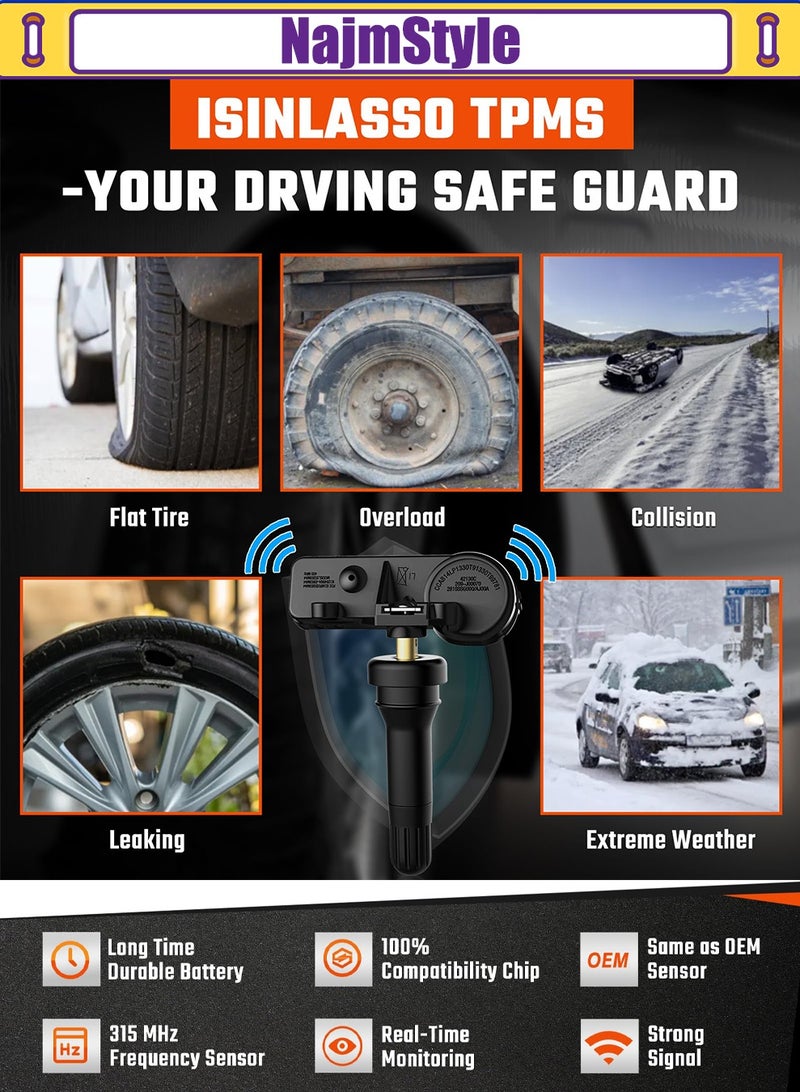 نجم ستايل 9L3Z3Z1A189A مستشعر TPMS مناسب لنظام ضغط الإطارات 9L3Z1A189A، يناسب نظام ضغط الإطارات 315 ميجا هرتز لفورد لينكولن ميركوري مازدا، 2009-2019 F150 F250 F350 F350 سوبر ديوتي إسكيب فوكاس إكسبلورر 315 ميجا هرتز، DE8T-1A-180-A، 9L3Z-1A-189-A 4-PACK 4-PACK - Image 5