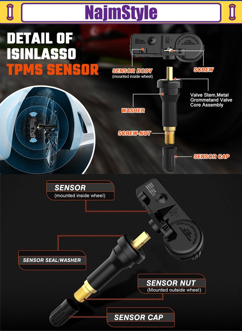 نجم ستايل 9L3Z3Z1A189A مستشعر TPMS مناسب لنظام ضغط الإطارات 9L3Z1A189A، يناسب نظام ضغط الإطارات 315 ميجا هرتز لفورد لينكولن ميركوري مازدا، 2009-2019 F150 F250 F350 F350 سوبر ديوتي إسكيب فوكاس إكسبلورر 315 ميجا هرتز، DE8T-1A-180-A، 9L3Z-1A-189-A 4-PACK 4-PACK - Image 3