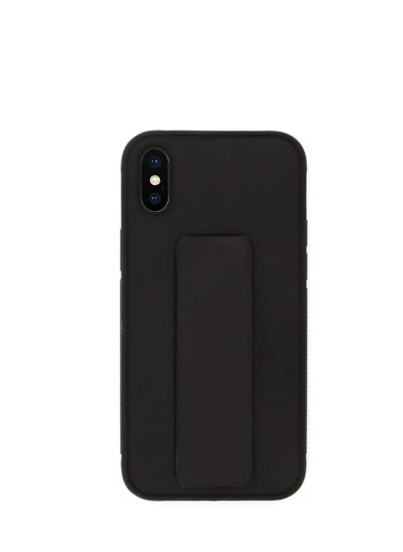 Generic - iPhone xs max Case Cover With Hand Grip holder Car Magnetic Multi function Shockproof Protective Case Two in one Phone holder Case Black - Image 1