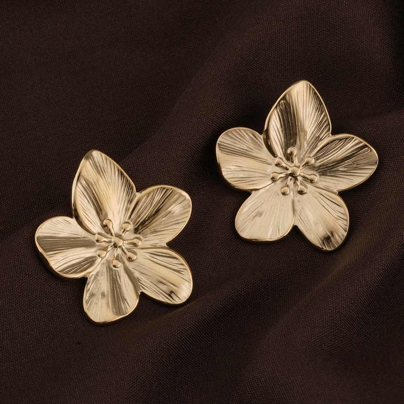 Palmonas 18K Gold Tone Plated Blossom Earring For Women - Waterproof & Anti-Tarnish - Image 3