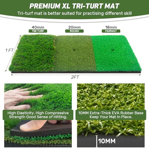 KLAODOT Golf Net with Practice Mat,Golf Hitting Aid Nets 10x7FT for Backyard Driving Chipping Training Swing with Target Mat Balls for Outdoor Indoor，Gifts for Men Dad Him and Golfer - Image 5
