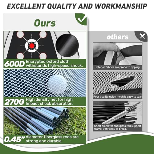 KLAODOT Golf Net with Practice Mat,Golf Hitting Aid Nets 10x7FT for Backyard Driving Chipping Training Swing with Target Mat Balls for Outdoor Indoor，Gifts for Men Dad Him and Golfer - Image 4