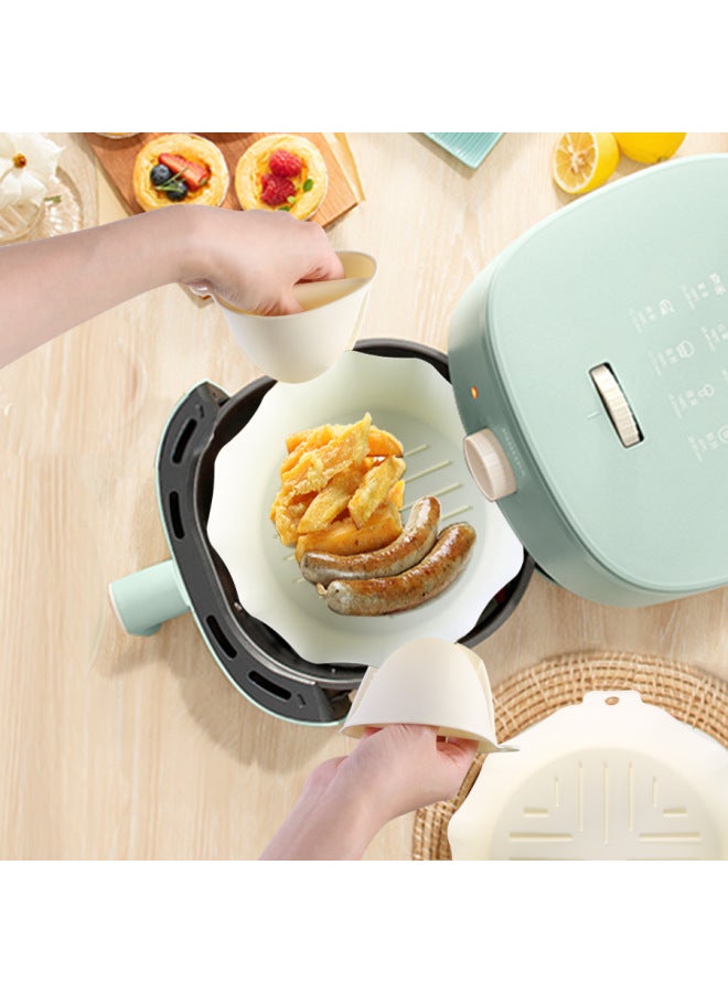 Air Fryer Baking Pan Set Round Oil-Proof Silicone Baking Pan Silicone Cake Mold Air Fryer Accessories-Specifications:Set 14 Red (handle Air Fryer Plate * 1+32G Hand Clip * 1 + Boneless Edge 120g Edging Gloves * 1+39g Small Brush * 1)  - Image 3