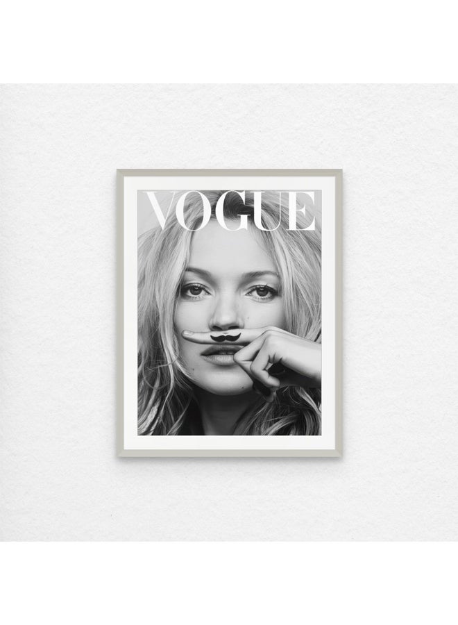 آرت دیکور  ديكور فني مؤطر بطباعة صورة فنية جميلة لكيت موس، فن جداري افتتاحي عصري، ديكور جمالي أنيق لغرفة النوم وغرفة المعيشة والمكتب ملصق عصري عصري. - Image 1