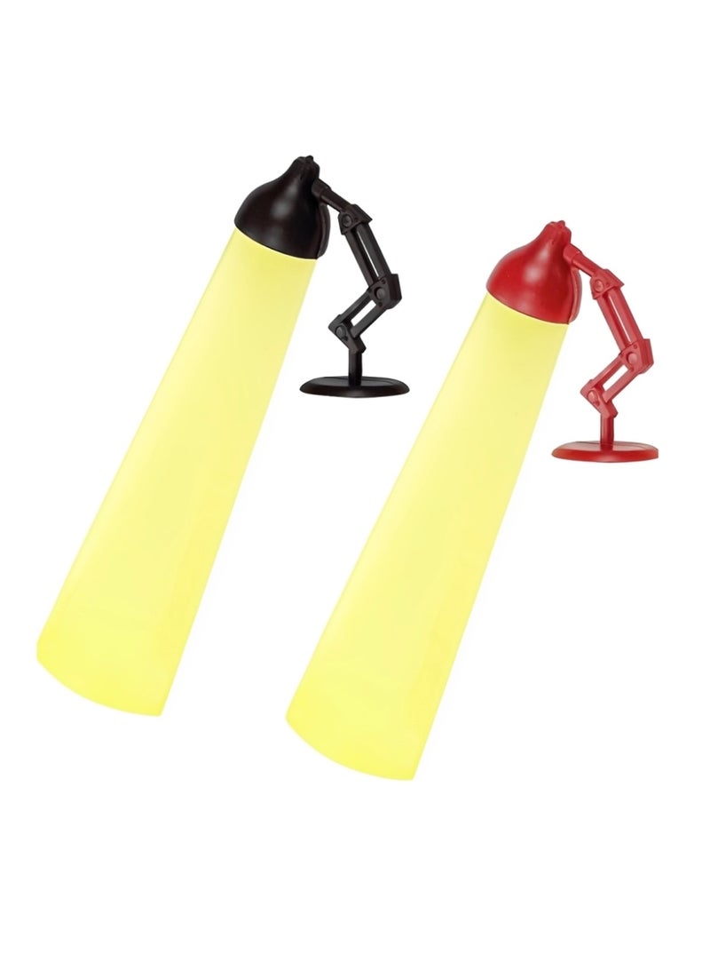 2Pcs Creative Mini Desk Lamp Bookmarks - Novelty Reading Accessory & Unique Gift for Book Lovers and Students - Image 1