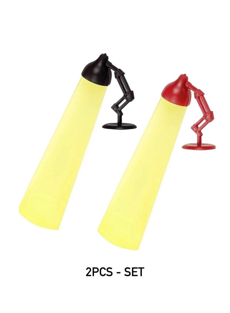 2Pcs Creative Mini Desk Lamp Bookmarks - Novelty Reading Accessory & Unique Gift for Book Lovers and Students - Image 3