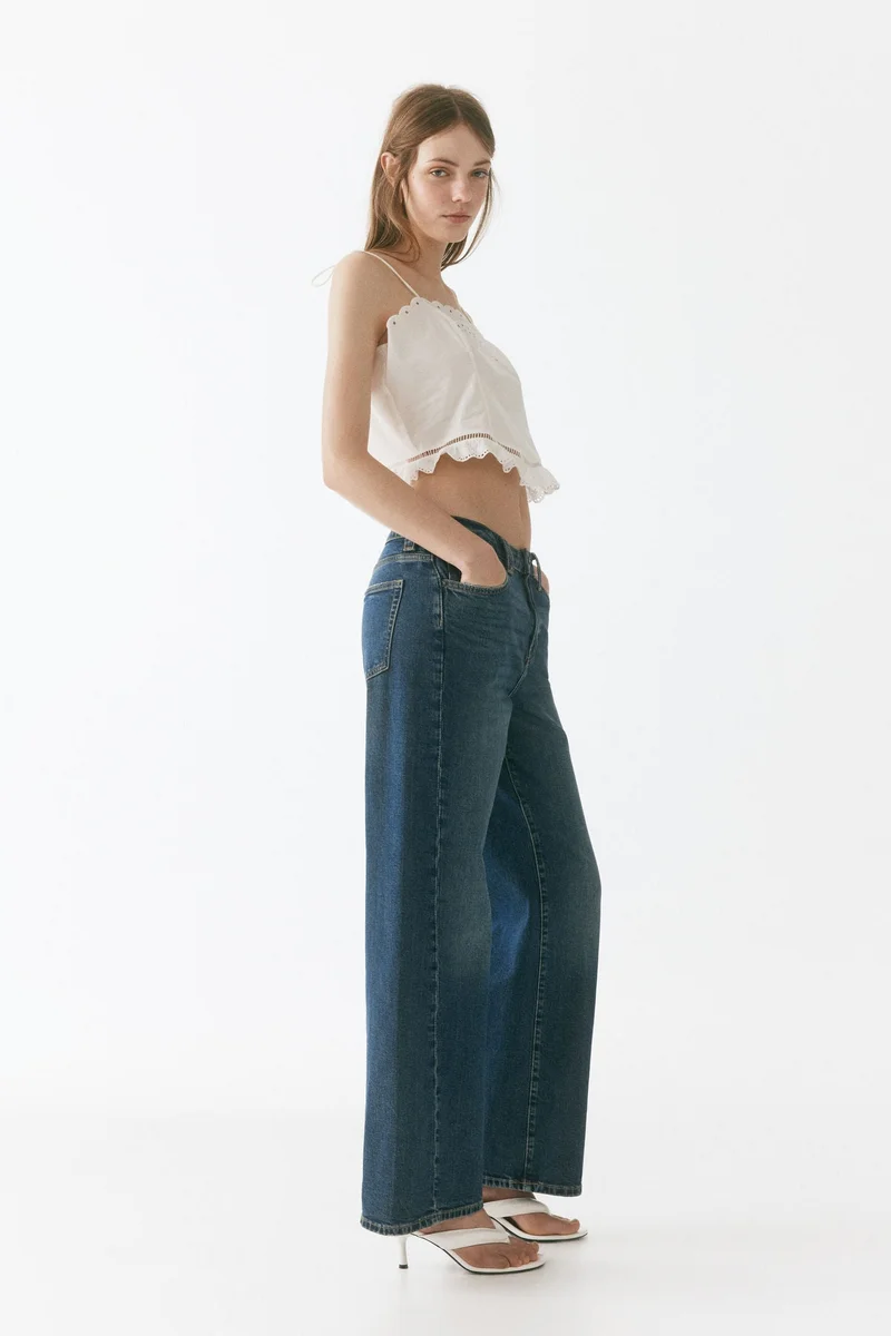 H&M  Wide High Waist Jeans for Women | Best Price UAE