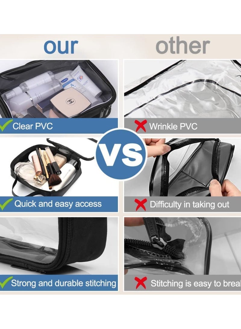 Clear TSA Approved Travel Toiletry Bag, Portable Waterproof PVC Makeup Organizer Case for Men and Women, 21 x 17 x 7.6cm, Ideal for Business and Bathroom Use (Set of 2)  - Image 4