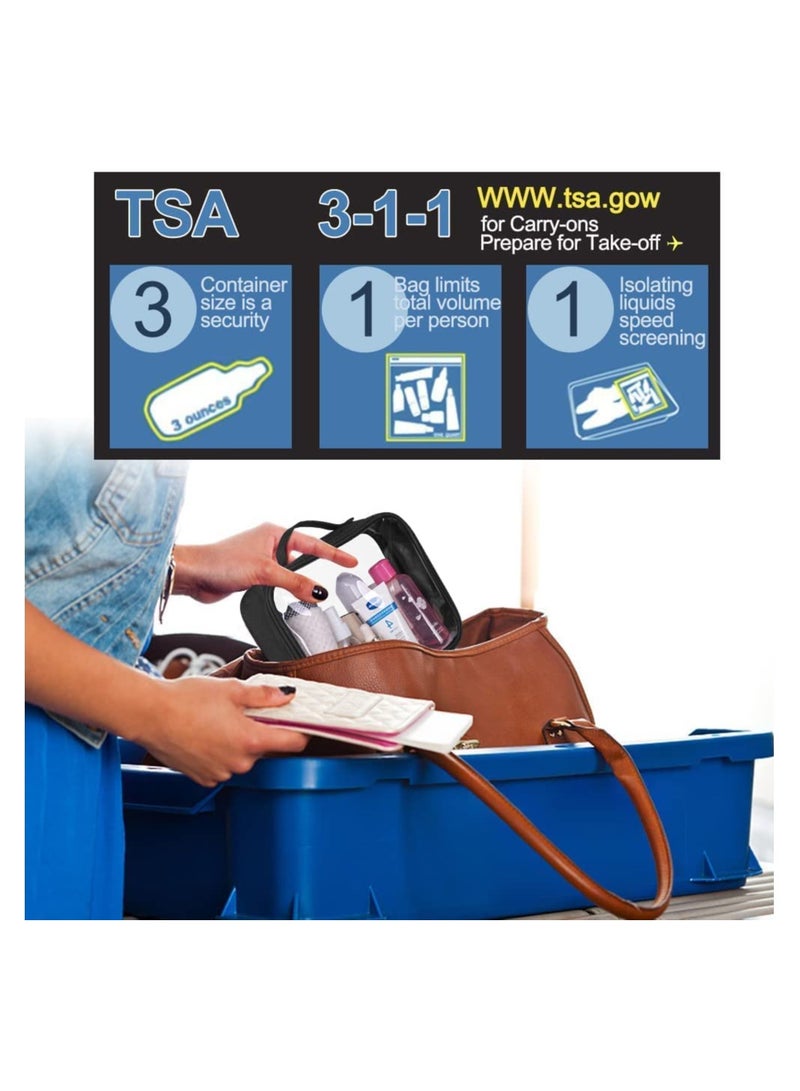 Clear TSA Approved Travel Toiletry Bag, Portable Waterproof PVC Makeup Organizer Case for Men and Women, 21 x 17 x 7.6cm, Ideal for Business and Bathroom Use (Set of 2)  - Image 2