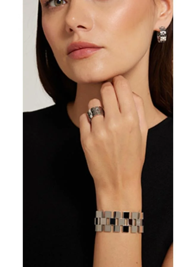 CALVIN KLEIN Geometric Collection C Shape Earrings For Women In Stainless Steel - 35000249