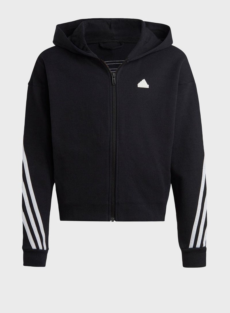 Adidas G Fi 3S Fz Black Training Track Tops 7-8Y - Image 1