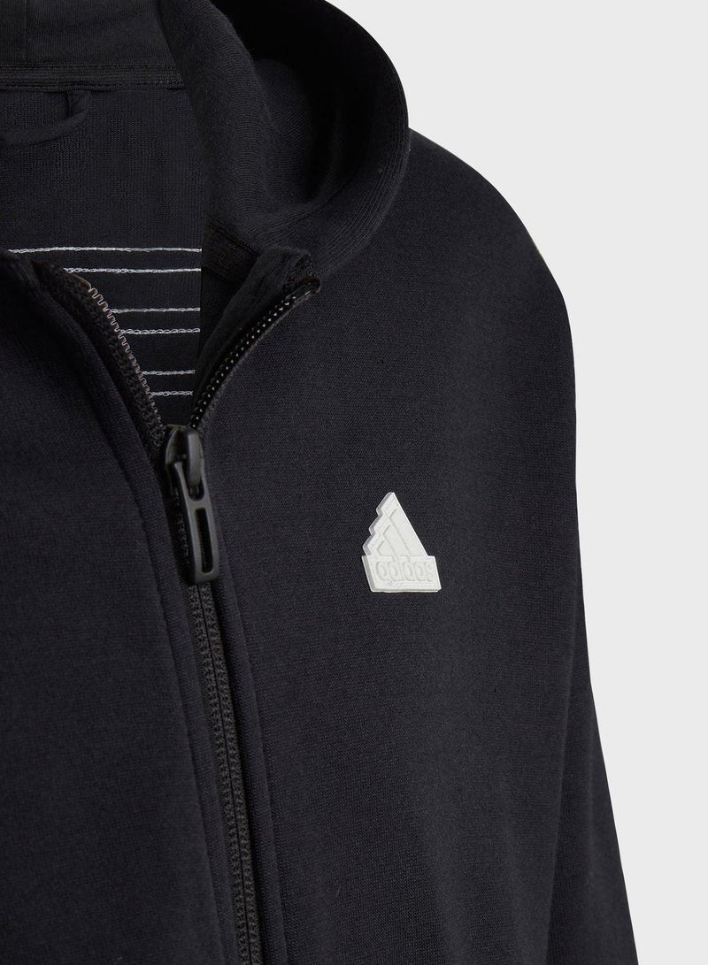 Adidas G Fi 3S Fz Black Training Track Tops 7-8Y - Image 3