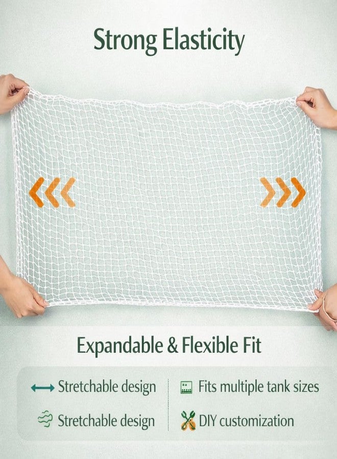 VAYINATO Aquarium Protective Mesh Net Cover – Nylon Rope Fish Tank Jump Guard Lid | Breathable Escape Prevention Net for Fish, Turtle & Reptile Tanks | DIY Stretchable Aquarium Cover (75 * 40cm) - Image 4