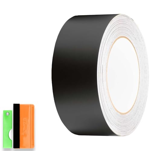 2 in x 50 FT Matte Black Vinyl Wrap Kit Sticker Decal for Black Out Chrome Remove Window Trim Door Trim SelfAdhesive Air Release Waterproof and Scratch DIY