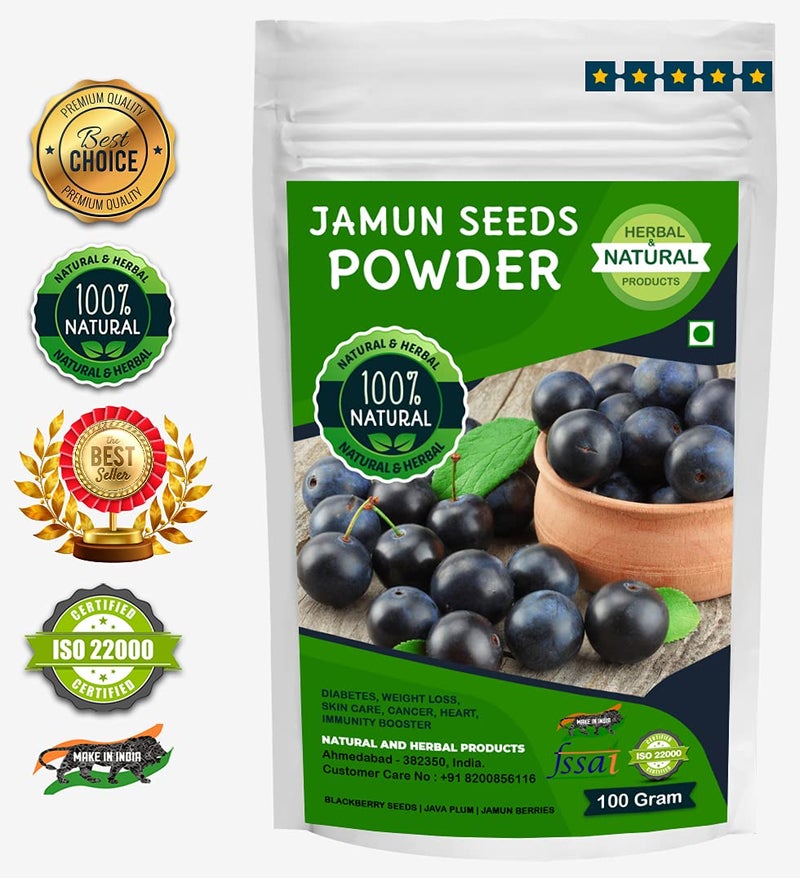 Natural and Herbal Products Fresh Blackberry Seeds PowderJamun SeedsJava PlumJamun Berries For Skin CareFace MaskEvens Skin ToneDiabetesWeightLoss And ImmunityBooster100 GramPack Of 2 - Image 2