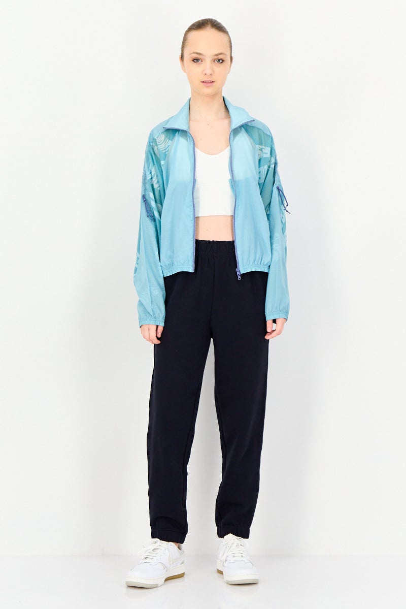 Adidas Women Sportswear Fit Training Windbreaker Jacket, Turquoise - Image 3