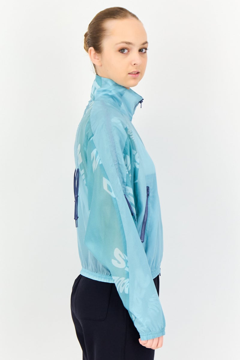 Adidas Women Sportswear Fit Training Windbreaker Jacket, Turquoise - Image 4