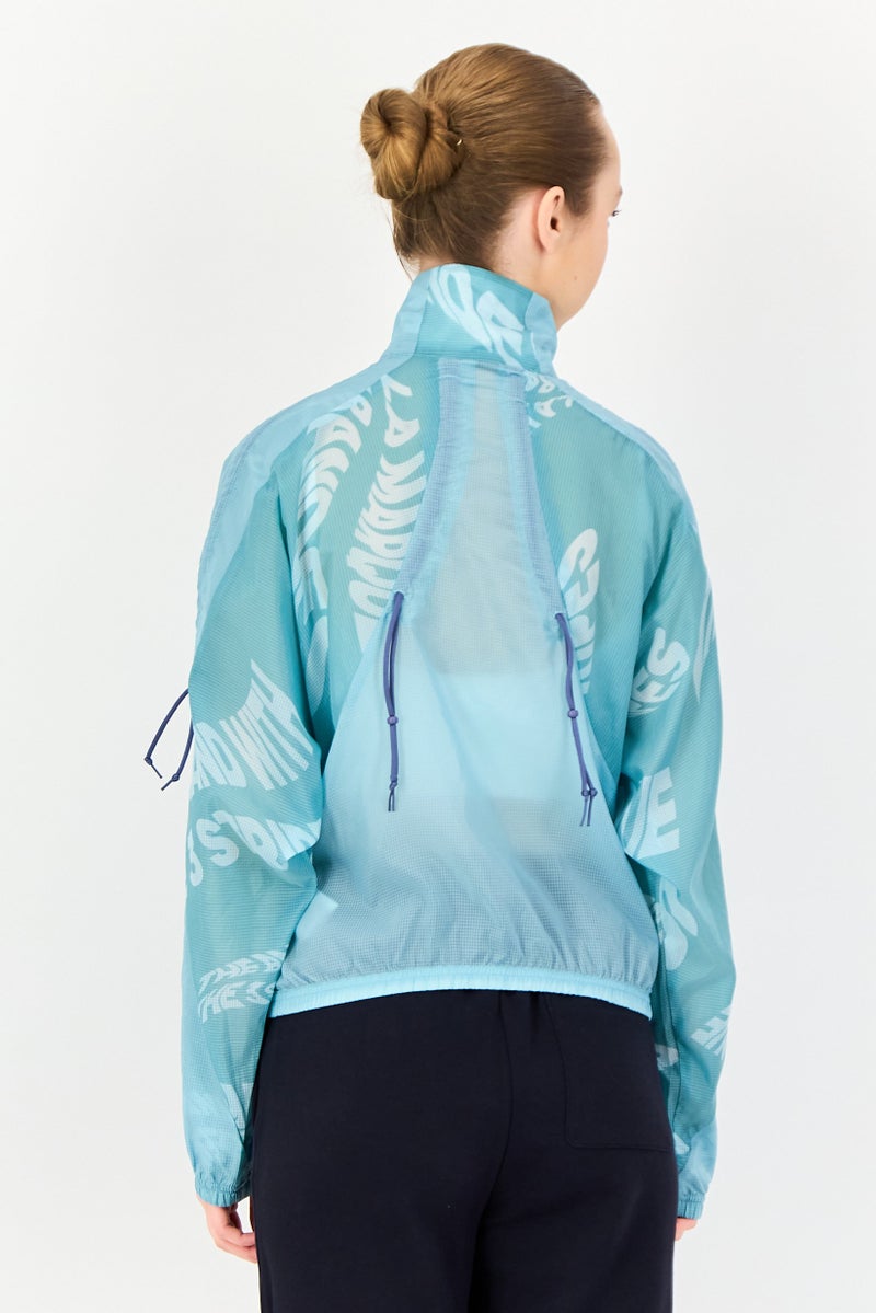 Adidas Women Sportswear Fit Training Windbreaker Jacket, Turquoise - Image 2