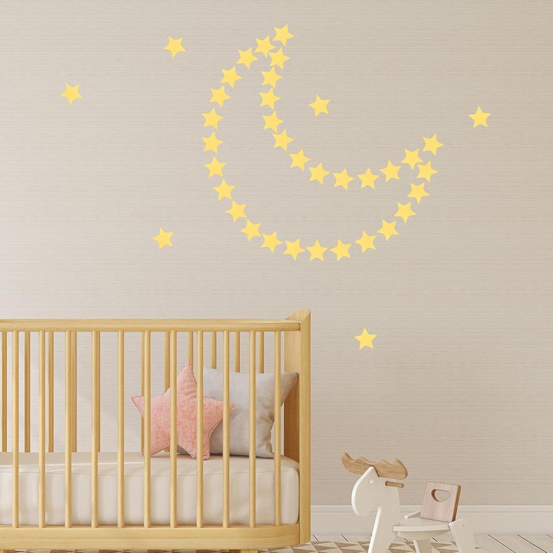 Homoyoyo 100pcs Gold Acrylic Mirror Wall Sticker Star Decals Self-Adhesive 3cm Stars for Bedroom Living Room Decorative Wall Art - Image 5