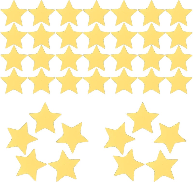 Homoyoyo 100pcs Gold Acrylic Mirror Wall Sticker Star Decals Self-Adhesive 3cm Stars for Bedroom Living Room Decorative Wall Art - Image 1