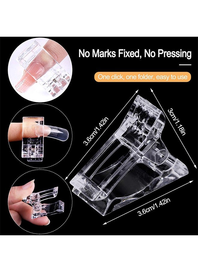 SULLMAR Poly Gel Quick Building Nail Tips Clip, with 100 Pcs Nail Moulds for Quick Building Polygel Nail Extension Set Extension Clip Clamp Extension UV LED Builder DIY Manicure 10 Pcs  - Image 3