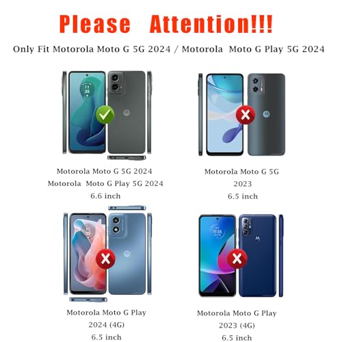 yuanming for Moto G 5G 2024 Case, [Military Grade Drop Tested] with Screen Protector, Dual Layer Protective Heavy Duty Cell Phone Cover Non-Slip Shockproof Case for Motorola Moto G 5G 2024 (Dark Green) - Image 2