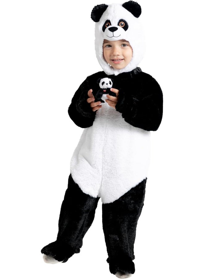 Ciao زي طفل باندا مرخص من ترودي 2-3 سنوات - بدلة فاخرة للجنسين مع بدلة وقبعة | زي حيواني ناعم للرضع | زي باندا لطيف للهالوين، الحفلات والصور - Image 2