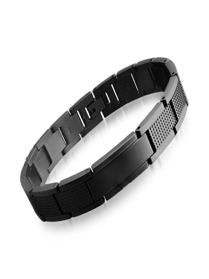 Men's Stainless Steel Bracelet Classic Fashion Bangle Perfect For Daily Wear Birthday Gift For Men - Image 1