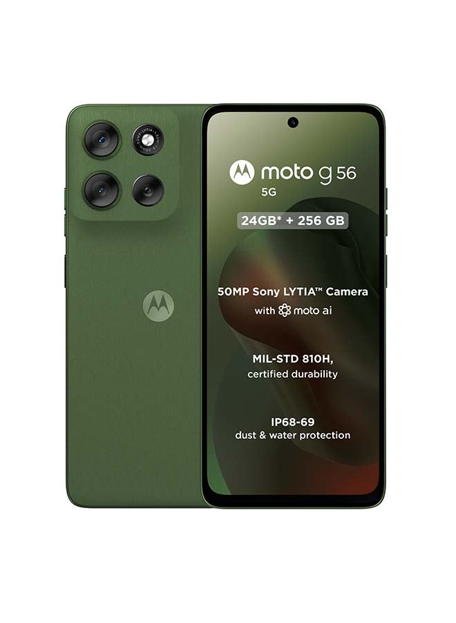 Motorola G56 Dual SIM 5G PANTONE Dill (Green) 12GB RAM 256GB - Middle East Version - Image 1