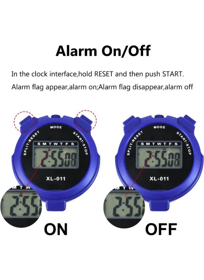 Generic - Digital Sports Stopwatch Timer Stopwatch Large Display Interval Training Timer Outdoor Split Stop Watch Lap Timer Digital Calendar Alarm Clock Referee Watch for Training Swimming Running - Image 1