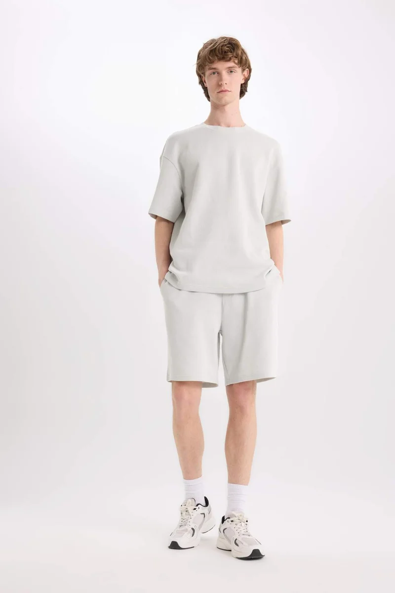 ديفاكتو Cotton Regular Fit Straight Leg Shorts