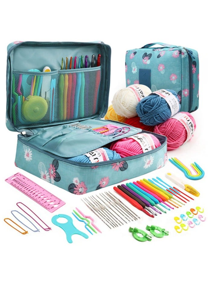 59 Pcs Crochet Hooks Kit for Beginners Adults, Knitting Starter Kit for Adults Ergonomic Soft Grip Handle Crochet Tools, DIY Weave Yarn Kits with Carry Bag, Travel Knitting Crochet Supplies - Image 1