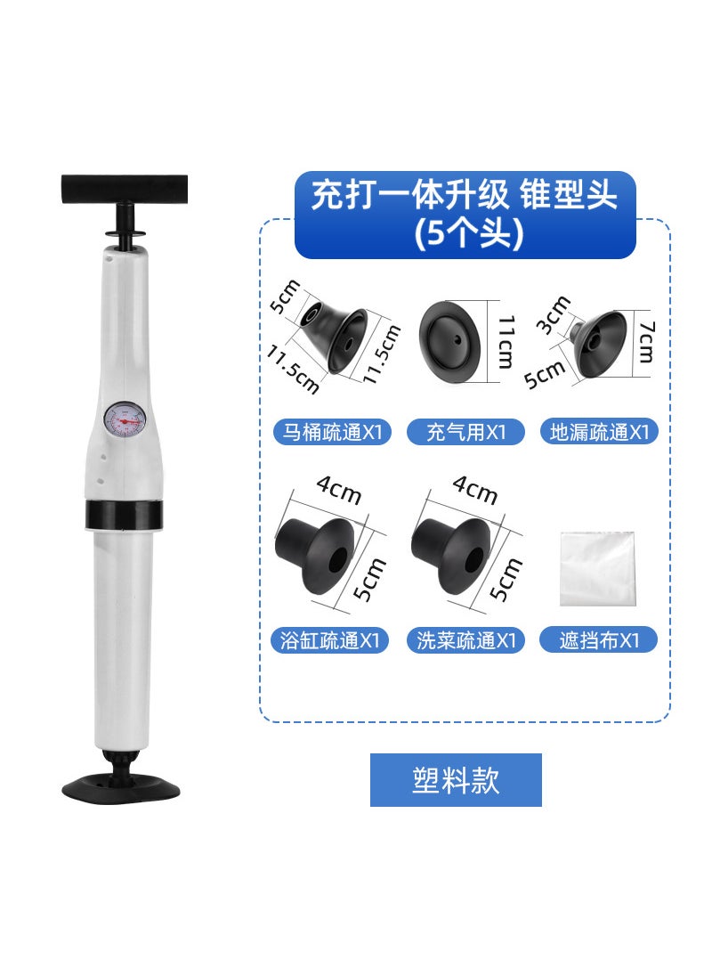 Generic Air Pressure Toilet Unblocker Tool Rash the one-piece upgrade expansion plug with 3 heads  - Image 4