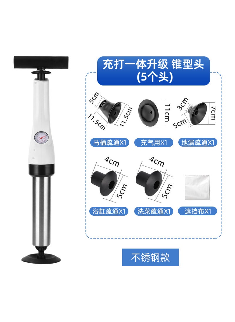 Generic Air Pressure Toilet Unblocker Tool Rash the one-piece upgrade expansion plug with 3 heads  - Image 2