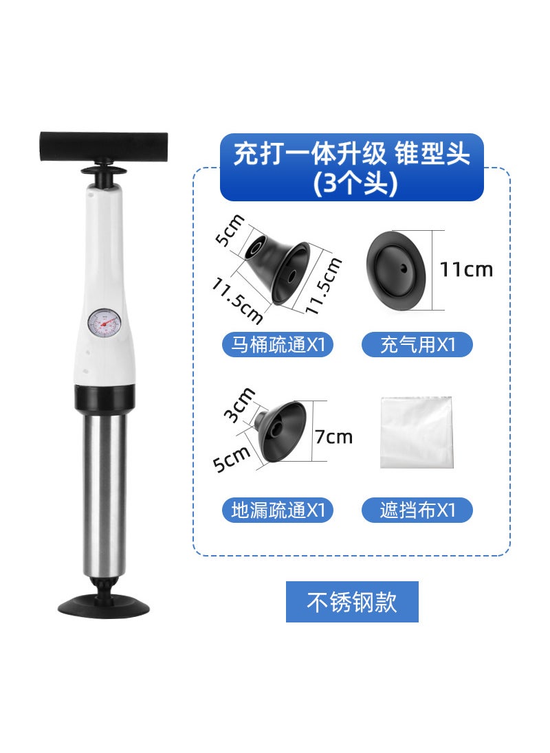 Generic Air Pressure Toilet Unblocker Tool Rash the one-piece upgrade expansion plug with 3 heads  - Image 3
