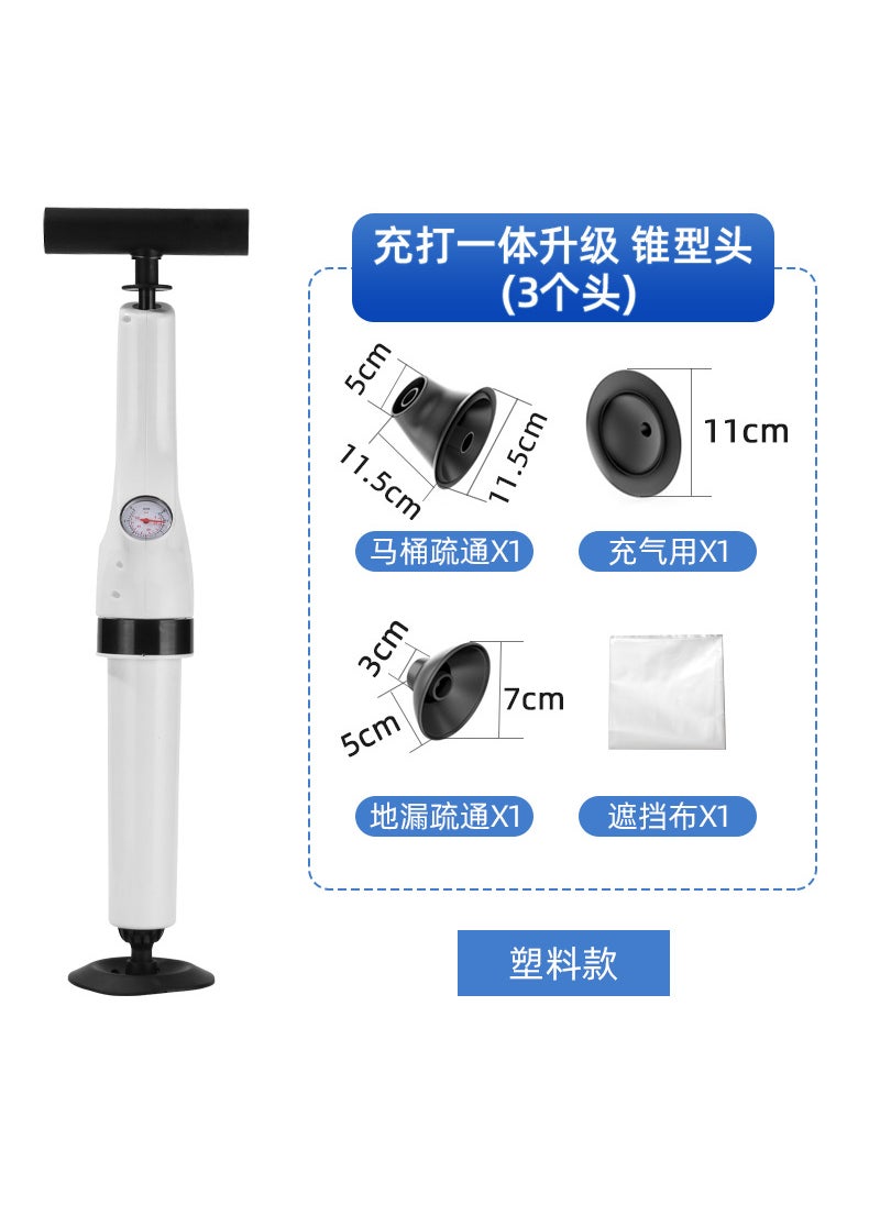 Generic Air Pressure Toilet Unblocker Tool Rash the one-piece upgrade expansion plug with 3 heads  - Image 5