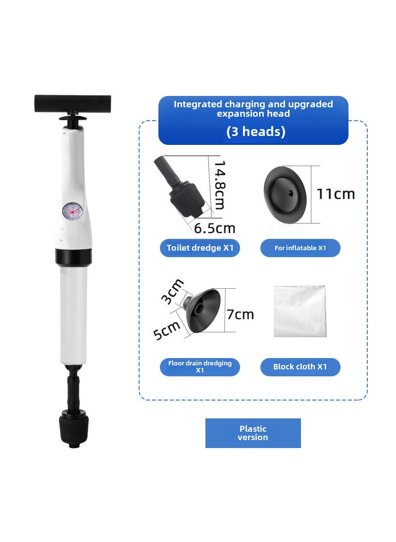 Generic Air Pressure Toilet Unblocker Tool Rash the one-piece upgrade expansion plug with 3 heads  - Image 1
