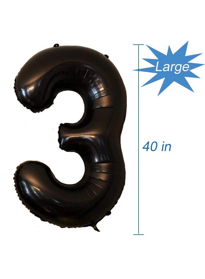 Tellpet Black Number 3 Balloon 40 Inch - Image 3