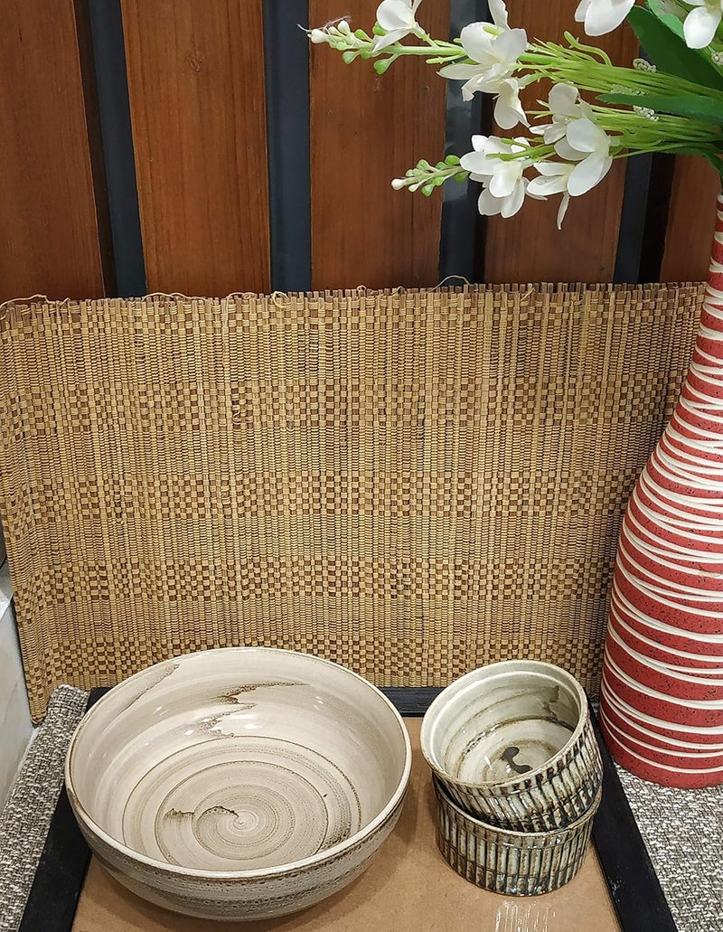 Caffeine Ceramic Handmade Brown Wooden Combo Dinner Set (5 pcs.) - Image 3