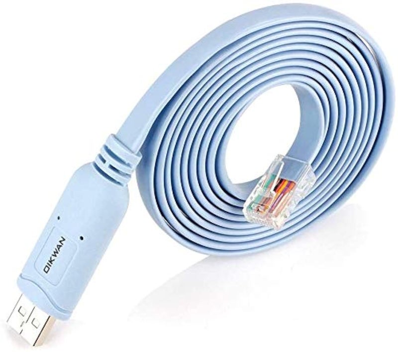 OIKWAN USB to RJ45 Console Cable for Routers and Switches – Compatible with Windows 7, 8, 10 – 10ft - Image 1
