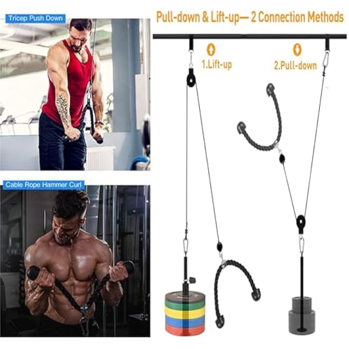 rayihni Pulley Bodybuilding, Forearm Trainer With Rope Triceps, Loading Pin For Forearm Exercise Shoulders Deltoids - Image 4