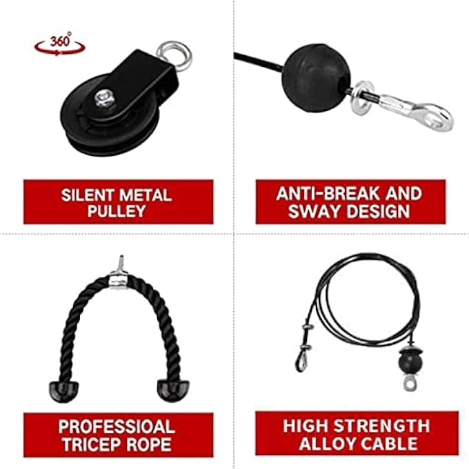 rayihni Pulley Bodybuilding, Forearm Trainer With Rope Triceps, Loading Pin For Forearm Exercise Shoulders Deltoids - Image 5