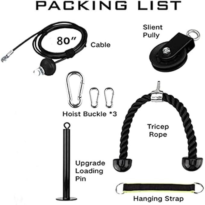 rayihni Pulley Bodybuilding, Forearm Trainer With Rope Triceps, Loading Pin For Forearm Exercise Shoulders Deltoids - Image 3