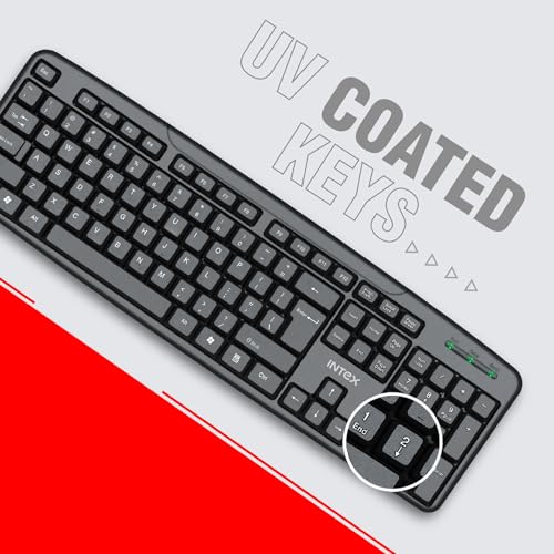 Intex Corona-G Wired Keyboard with 8 Million Clicks| Anti-Slip | Durable and Strong ABS Material | Retractable Stand | UV Coated Keys | 1.2m Cable (Black) - Image 4