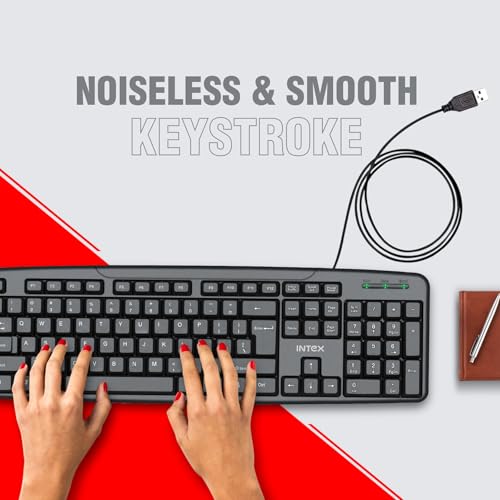 Intex Corona-G Wired Keyboard with 8 Million Clicks| Anti-Slip | Durable and Strong ABS Material | Retractable Stand | UV Coated Keys | 1.2m Cable (Black) - Image 3