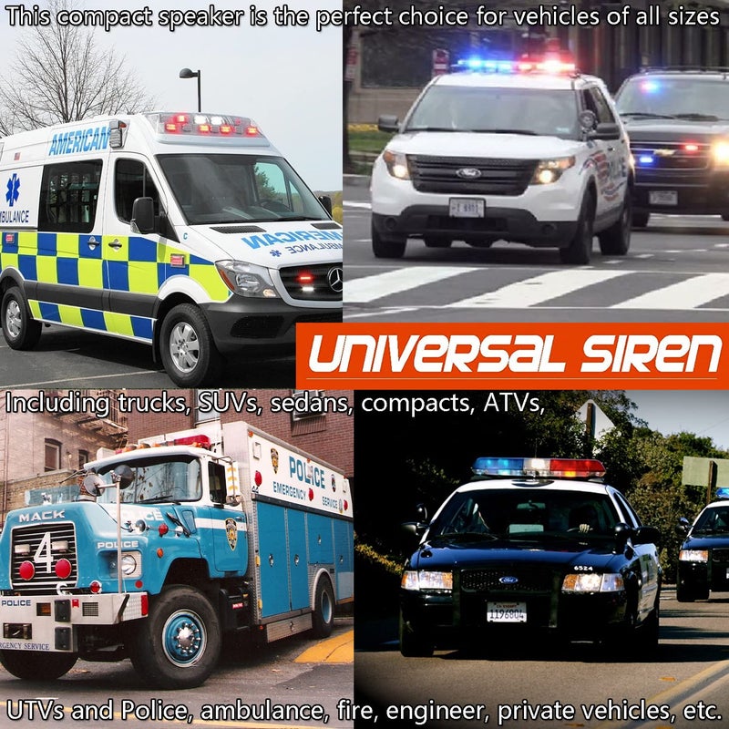 banhao 12V Pa System for Vehicles, Police Siren Vehicle Pa Speaker, Ambulance Car Siren 8 Tones 130DB 200 Watt, Heavy Duty Handheld Microphone, Emergency Siren for Car Truck Vehicles - Image 2