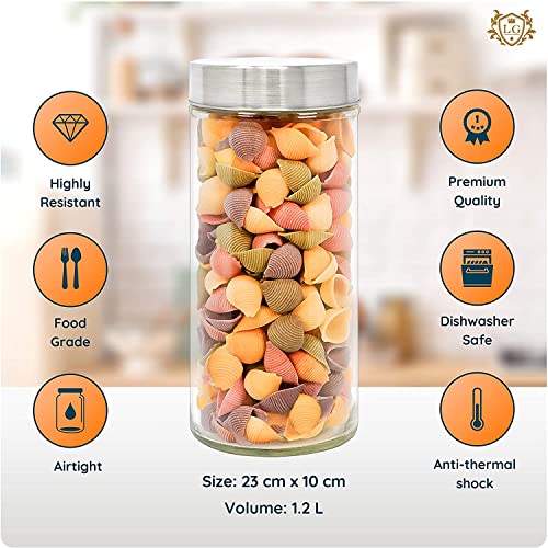 ISKO® | Borosilicate Glass Jar | with Steel Cap | 1000ML | Heat resistant |microwave safe | Dish washer | Set of 4 Pcs - Image 5